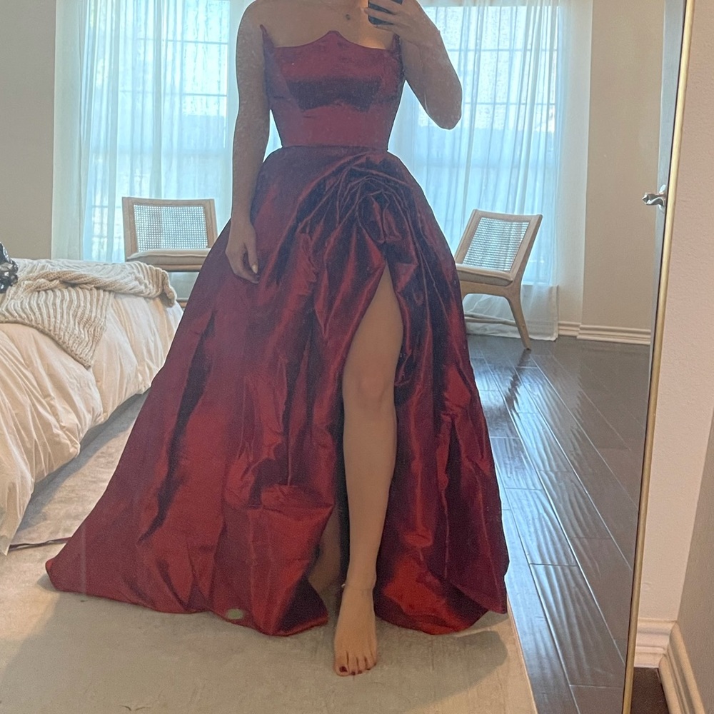 Red ball gown dress